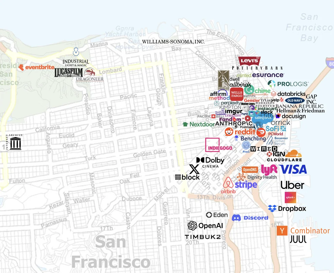 San Francisco company map